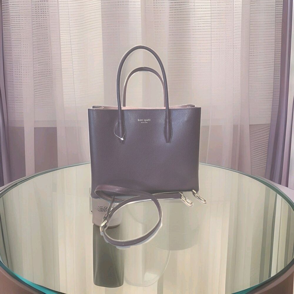 Kate Spade New York Satchel Grape Refined Grain Leather Tote - Picture 3 of 15
